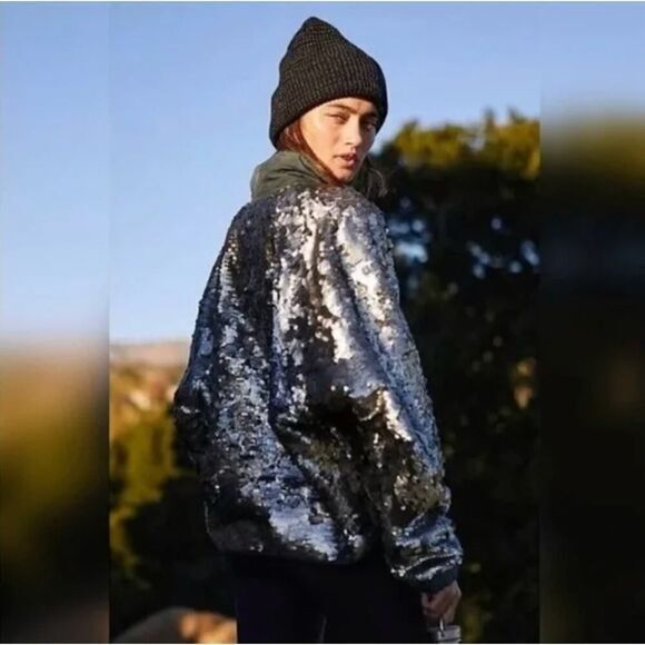 New! Free People Hit The Slopes Sequin Jacket, size S - Picture 4 of 16